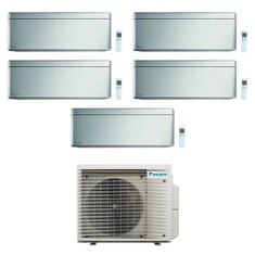 Immagine di Daikin STYLISH R32 Climatizzatore a parete penta split inverter Wi-Fi silver | unità esterna 7.8 kW unità interne 5000+5000+12000+15000+15000 BTU 5MXM90A9+CTXA[15|15]BS+FTXA[35|42|42]BS
