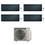 Immagine di Daikin STYLISH R32 Climatizzatore a parete quadri split inverter Wi-Fi blackwood | unità esterna 7.4 kW unità interne 7000+7000+7000+9000 BTU 4MXM80A9+FTXA[20|20|20|25]BT