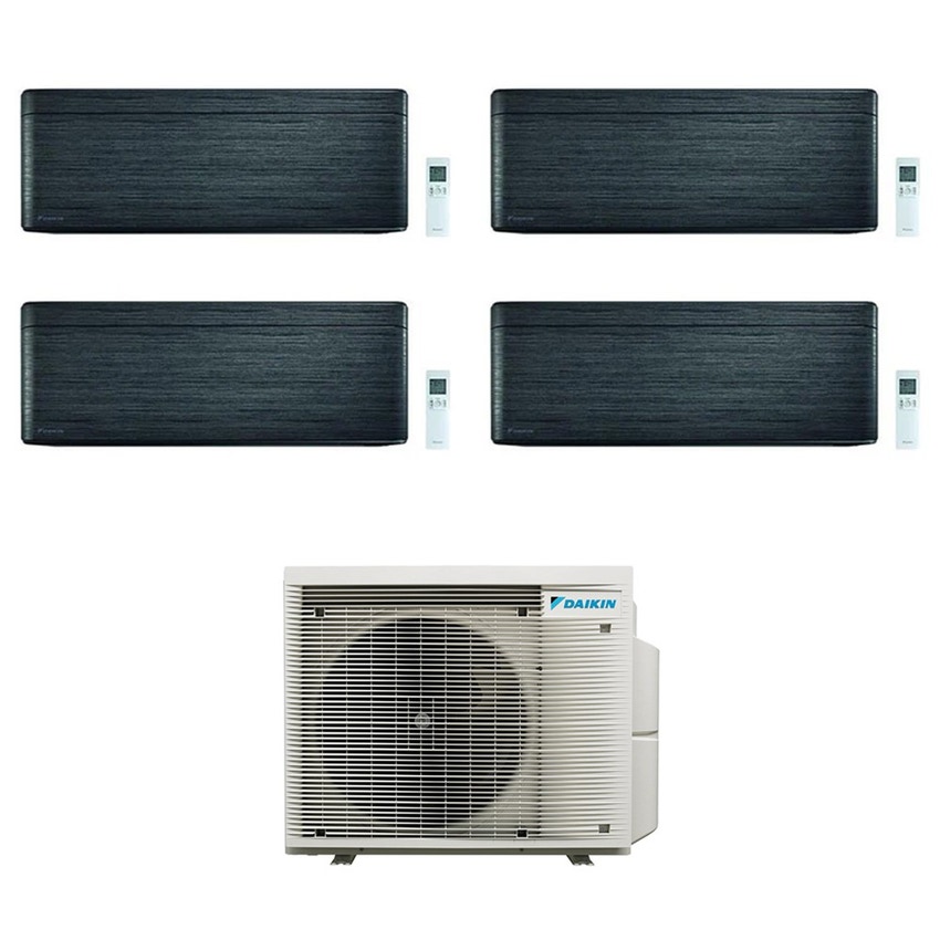 Immagine di Daikin STYLISH R32 Climatizzatore a parete quadri split inverter Wi-Fi blackwood | unità esterna 6.8 kW unità interne 9000+9000+9000+9000 BTU 4MXM68A9+FTXA[25|25|25|25]BT