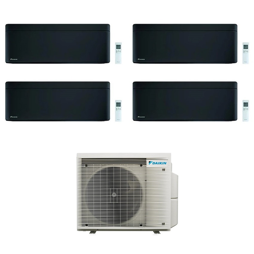 Immagine di Daikin STYLISH R32 Climatizzatore a parete quadri split inverter Wi-Fi nero | unità esterna 7.4 kW unità interne 5000+7000+9000+18000 BTU 4MXM80A9+CTXA[15]BB+FTXA[20|25|50]BB