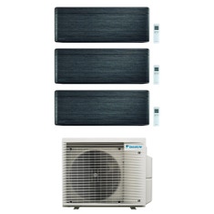 Immagine di Daikin STYLISH R32 Climatizzatore a parete trial split inverter Wi-Fi blackwood | unità esterna 6.8 kW unità interne 7000+7000+18000 BTU 3MXM68A9+FTXA[20|20|50]BT