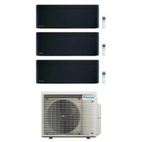 Immagine di Daikin STYLISH R32 Climatizzatore a parete trial split inverter Wi-Fi nero | unità esterna 6.8 kW unità interne 5000+12000+18000 BTU 3MXM68A9+CTXA[15]BB+FTXA[35|50]BB