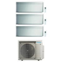 Immagine di Daikin STYLISH R32 Climatizzatore a parete trial split inverter Wi-Fi silver | unità esterna 6.8 kW unità interne 7000+9000+9000 BTU 3MXM68A9+FTXA[20|25|25]BS