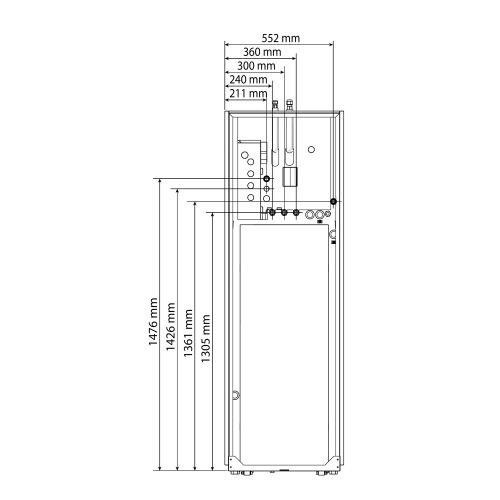 Immagine di Ariston NIMBUS COMPACT 120 S T NET R32 Pompa di calore trifase inverter split aria/acqua per riscaldamento, raffrescamento e ACS con bollitore da 180 litri integrato - 1 zona 3302228