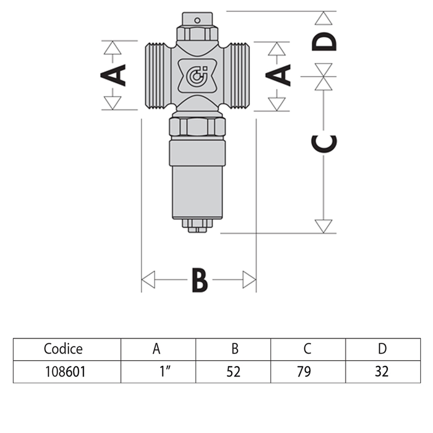 Immagine di Caleffi Valvola antigelo corpo in ottone 1" 108601