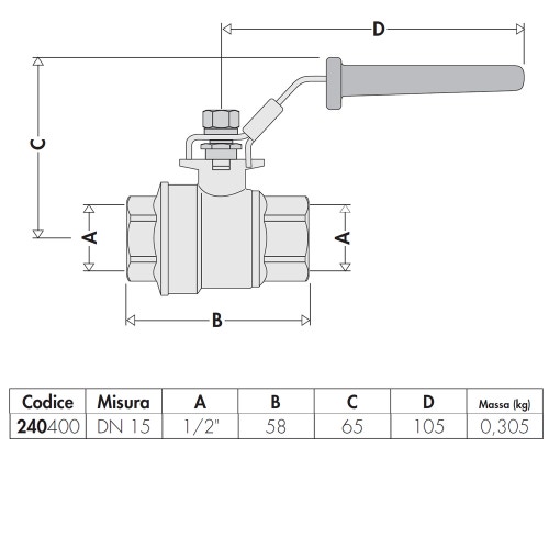 Immagine di Caleffi Valvola a sfera per impianti solari 1/2” 240400