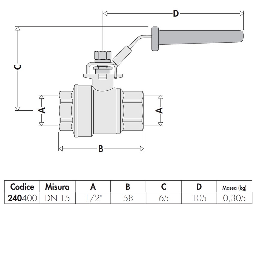 Immagine di Caleffi Valvola a sfera per impianti solari 1/2” 240400
