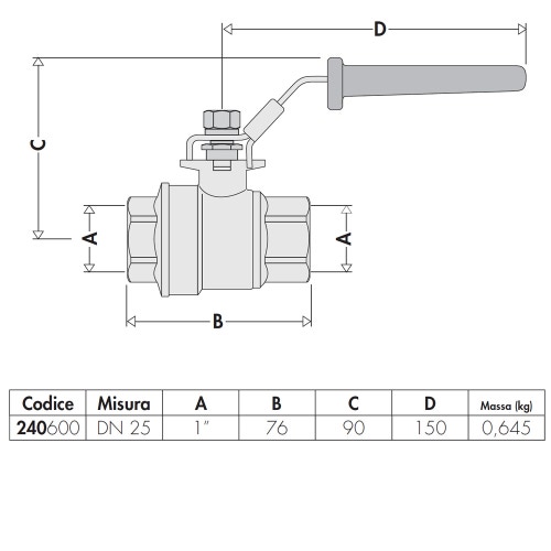 Immagine di Caleffi Valvola a sfera per impianti solari 1" 240600