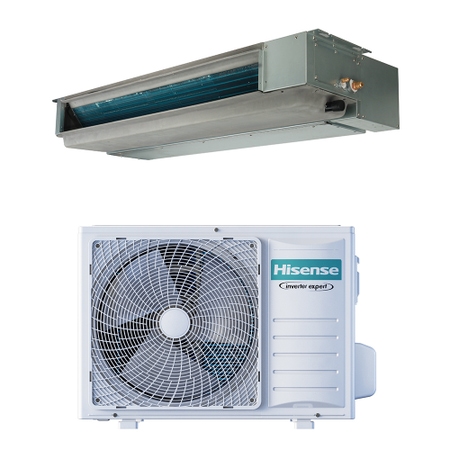 Immagine di Hisense ADT-L8 Climatizzatore canalizzabile monosplit inverter | unità esterna 2.6 kW unità interna 9000 BTU | comando remoto e cablato incluso ADT26UX4RBL8+AUW26U4RS8