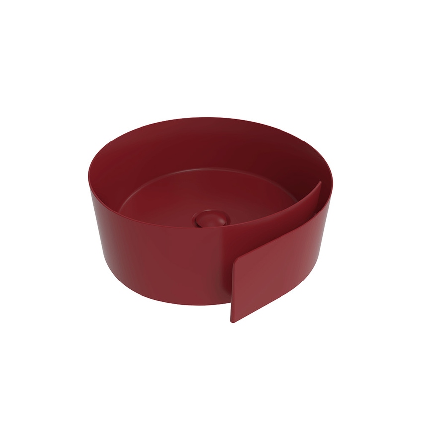 Immagine di Flaminia ROLL 44 lavabo 44 cm da appoggio, senza troppopieno, colore rosso rubens finitura opaco RL44LRRU