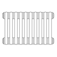 Immagine di Irsap TESI 6 radiatore 10 elementi H.30 L.45 P.21,5 cm, colore nero finitura opaco RT6030010K1IRNON03