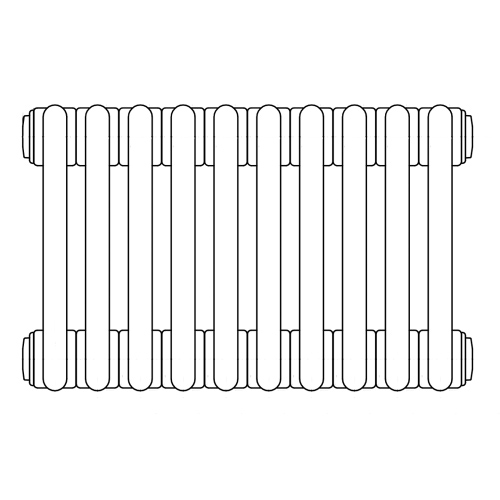 Immagine di Irsap TESI 6 radiatore 10 elementi H.30 L.45 P.21,5 cm, colore nero finitura opaco RT6030010K1IRNON03