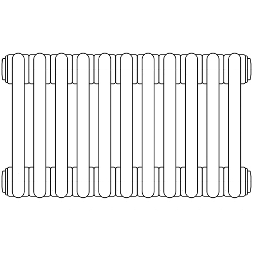 Immagine di Irsap TESI 6 radiatore 11 elementi H.30 L.49,5 P.21,5 cm, colore nero finitura opaco RT6030011K1IRNON