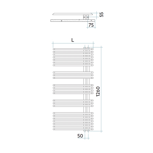 Immagine di Irsap JAZZ_S radiatore 24 tubi H.126 L.50 P.6,7 cm, 4 intervalli, colore bianco standard finitura lucido Cod.01 ZRM050B01IR01NNN