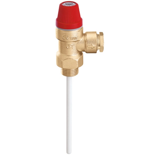 Immagine di Caleffi Valvola di sicurezza combinata temperatura e pressione 1/2" X Ø15 4 bar 309440