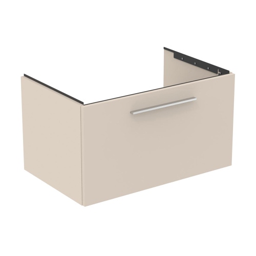 Immagine di Ideal Standard I.LIFE B set L.80 cm con mobile sottolavabo, colore sabbia finitura opaco, lavabo, colore bianco finitura lucido, specchio rettangolare T5271NF+T460401