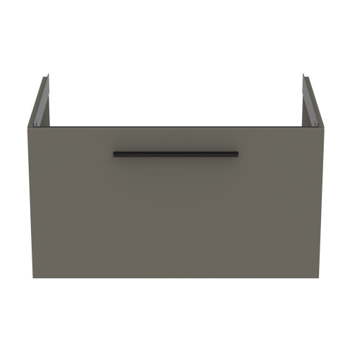 Immagine di Ideal Standard I.LIFE B mobile sottolavabo L.80 H.44 P.50.5 cm, con un cassetto esterno, interno colore antracite, colore grigio quarzo finitura opaco T5271NG