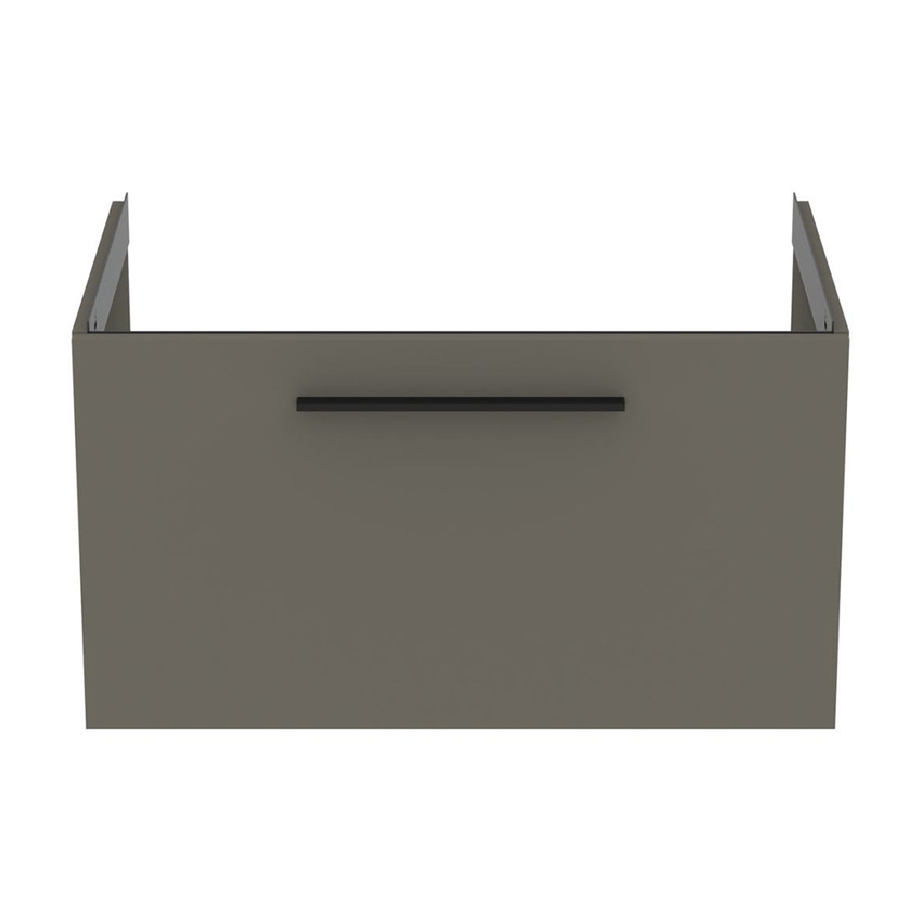 Immagine di Ideal Standard I.LIFE B mobile sottolavabo L.80 H.44 P.50.5 cm, con un cassetto esterno, interno colore antracite, colore grigio quarzo finitura opaco T5271NG