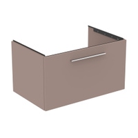 Immagine di Ideal Standard I.LIFE B mobile sottolavabo L.80 H.44 P.50.5 cm, con un cassetto esterno, interno colore antracite, colore greige finitura opaco T5271NH