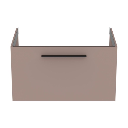 Immagine di Ideal Standard I.LIFE B mobile sottolavabo L.80 H.44 P.50.5 cm, con un cassetto esterno, interno colore antracite, colore greige finitura opaco T5271NH