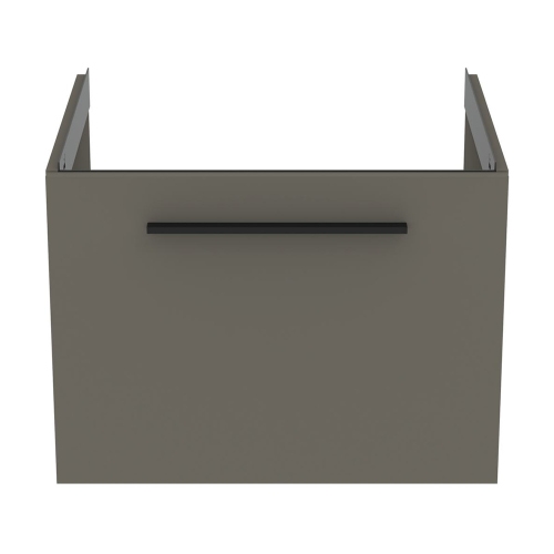 Immagine di Ideal Standard I.LIFE B mobile sottolavabo L.60 H.43.6 P.50.5 cm, con un cassetto esterno, interno colore antracite, colore grigio quarzo finitura opaco T5269NG