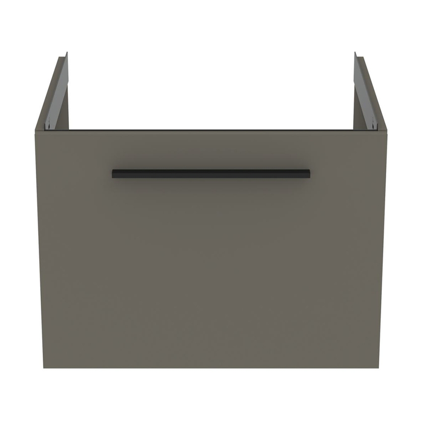 Immagine di Ideal Standard I.LIFE B mobile sottolavabo L.60 H.43.6 P.50.5 cm, con un cassetto esterno, interno colore antracite, colore grigio quarzo finitura opaco T5269NG