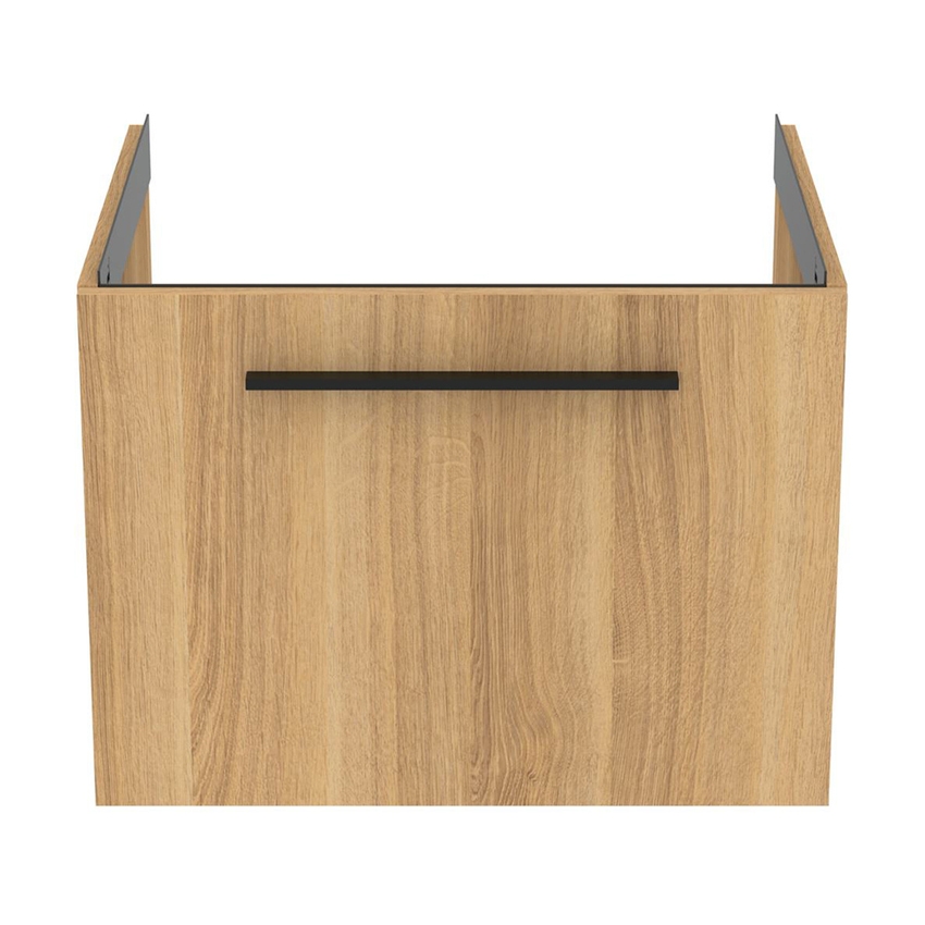 Immagine di Ideal Standard I.LIFE B mobile sottolavabo L.60 H.43.6 P.50.5 cm, con un cassetto esterno, interno colore antracite, finitura quercia chiara T5269NX