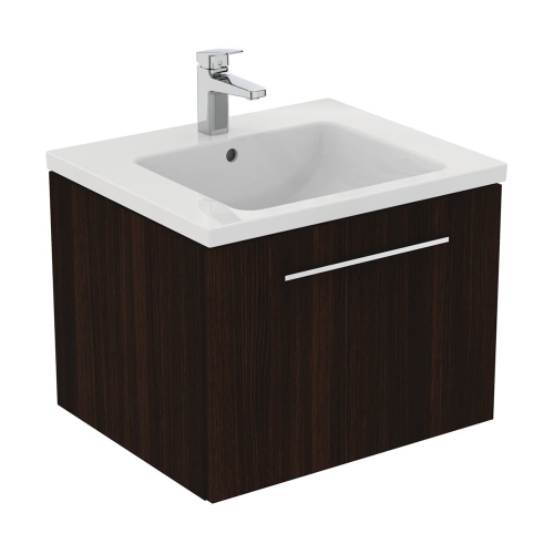 Immagine di Ideal Standard I.LIFE B mobile sottolavabo L.60 H.43.6 P.50.5 cm, con un cassetto esterno, interno colore antracite, finitura quercia scura T5269NW