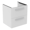 Immagine di Ideal Standard I.LIFE B mobile sottolavabo L.60 H.63 P.50.5 cm, con 2 cassetti esterni, interno colore antracite, colore bianco finitura opaco T5270DU
