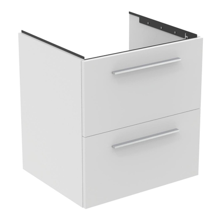 Immagine di Ideal Standard I.LIFE B mobile sottolavabo L.60 H.63 P.50.5 cm, con 2 cassetti esterni, interno colore antracite, colore bianco finitura opaco T5270DU