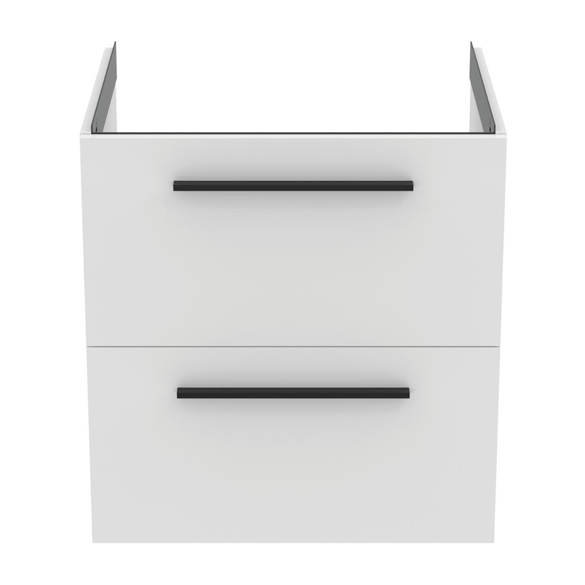 Immagine di Ideal Standard I.LIFE B set L.60 cm con mobile sottolavabo, colore bianco finitura opaco, lavabo, colore bianco finitura lucido, specchio rettangolare T5270DU+T460501