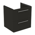 Immagine di Ideal Standard I.LIFE B mobile sottolavabo L.60 H.63 P.50.5 cm, con 2 cassetti esterni, interno colore antracite, colore grigio carbonio finitura opaco T5270NV