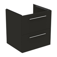Immagine di Ideal Standard I.LIFE B mobile sottolavabo L.60 H.63 P.50.5 cm, con 2 cassetti esterni, interno colore antracite, colore grigio carbonio finitura opaco T5270NV