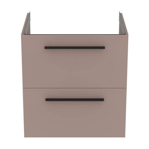 Immagine di Ideal Standard I.LIFE B set L.60 cm con mobile sottolavabo, colore greige finitura opaco, lavabo, colore bianco finitura lucido, specchio rettangolare T5270NH+T460501