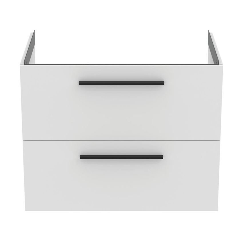 Immagine di Ideal Standard I.LIFE B set L.80 cm con mobile sottolavabo, colore bianco finitura opaco, lavabo, colore bianco finitura lucido, specchio rettangolare T5272DU+T460401