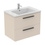 Immagine di Ideal Standard I.LIFE B set L.80 cm con mobile sottolavabo, colore sabbia finitura opaco, lavabo, colore bianco finitura lucido, specchio rettangolare T5272NF+T460401