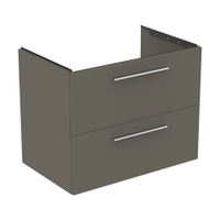 Immagine di Ideal Standard I.LIFE B mobile sottolavabo L.80 H.63 P.50.5 cm, con 2 cassetti esterni, interno colore antracite, colore grigio quarzo finitura opaco T5272NG