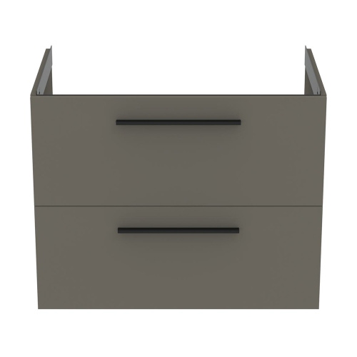 Immagine di Ideal Standard I.LIFE B set L.80 cm con mobile sottolavabo, colore grigio quarzo finitura opaco, lavabo, colore bianco finitura lucido, specchio rettangolare T5272NG+T460401