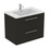 Immagine di Ideal Standard I.LIFE B set L.80 cm con mobile sottolavabo, colore grigio carbonio finitura opaco, lavabo, colore bianco finitura lucido, specchio rettangolare T5272NV+T460401