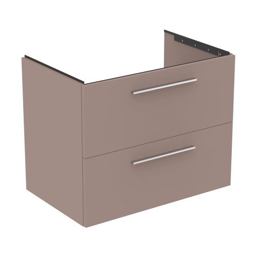 Immagine di Ideal Standard I.LIFE B mobile sottolavabo L.80 H.63 P.50.5 cm, con 2 cassetti esterni, interno colore antracite, colore greige finitura opaco T5272NH