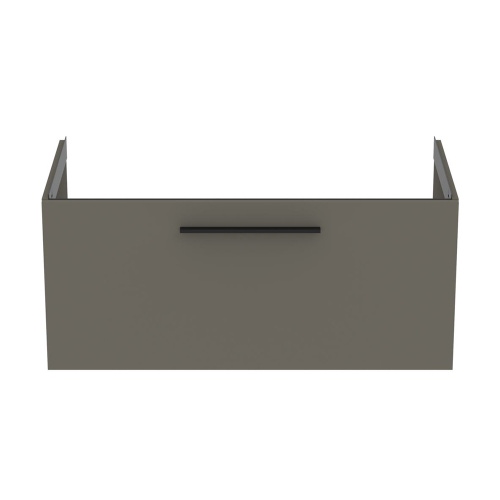 Immagine di Ideal Standard I.LIFE B mobile sottolavabo L.100 H.44 P.50.5 cm, con un cassetto esterno, interno colore antracite, colore grigio quarzo finitura opaco T5275NG