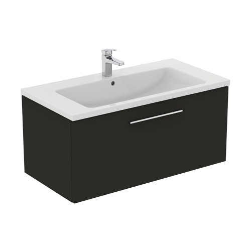 Immagine di Ideal Standard I.LIFE B mobile sottolavabo L.100 H.44 P.50.5 cm, con un cassetto esterno, interno colore antracite, colore grigio carbonio finitura opaco T5275NV