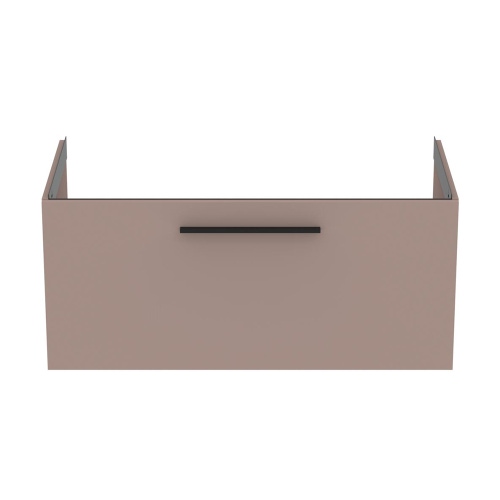 Immagine di Ideal Standard I.LIFE B mobile sottolavabo L.100 H.44 P.50.5 cm, con un cassetto esterno, interno colore antracite, colore greige finitura opaco T5275NH