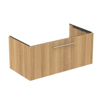 Immagine di Ideal Standard I.LIFE B mobile sottolavabo L.100 H.44 P.50.5 cm, con un cassetto esterno, interno colore antracite, finitura quercia chiara T5275NX