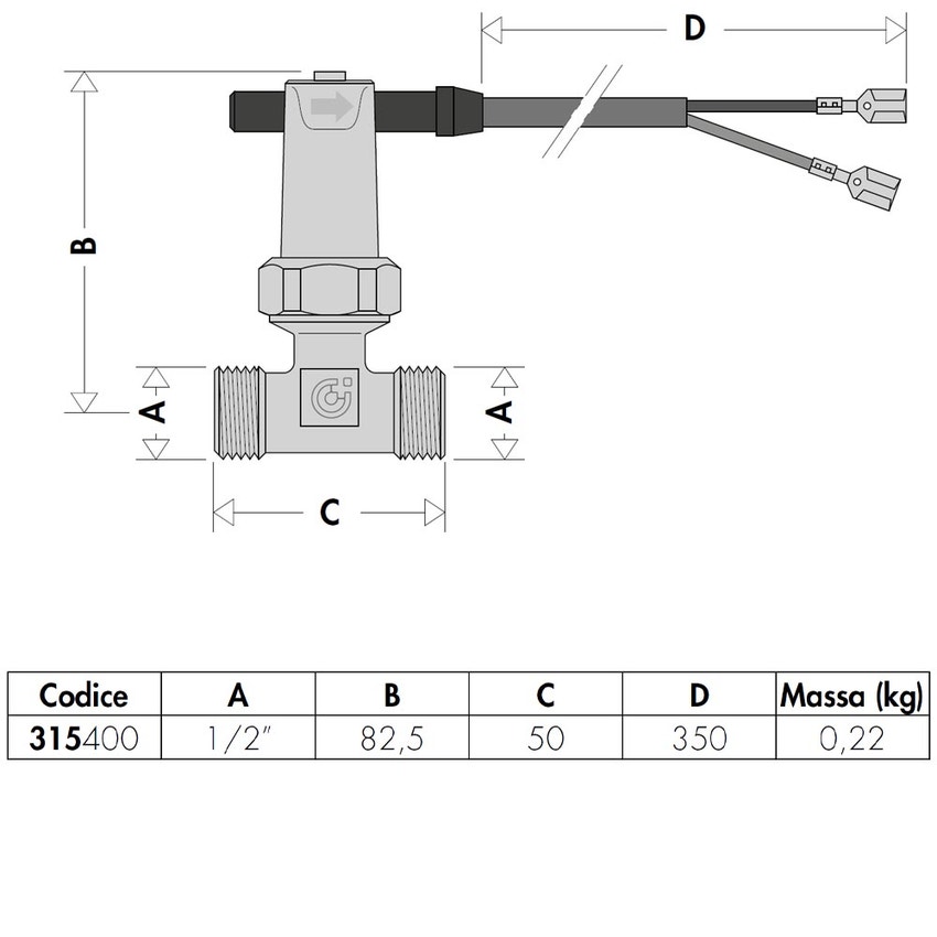 Immagine di Caleffi Flussostato con contatti a comando magnetico 1/2" 315400