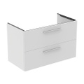 Immagine di Ideal Standard I.LIFE B mobile sottolavabo L.100 H.63 P.50.5 cm, con 2 cassetti esterni, interno colore antracite, colore bianco finitura opaco T5276DU