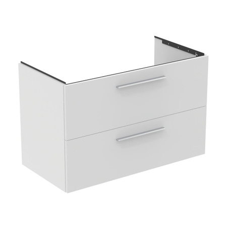Immagine di Ideal Standard I.LIFE B mobile sottolavabo L.100 H.63 P.50.5 cm, con 2 cassetti esterni, interno colore antracite, colore bianco finitura opaco T5276DU