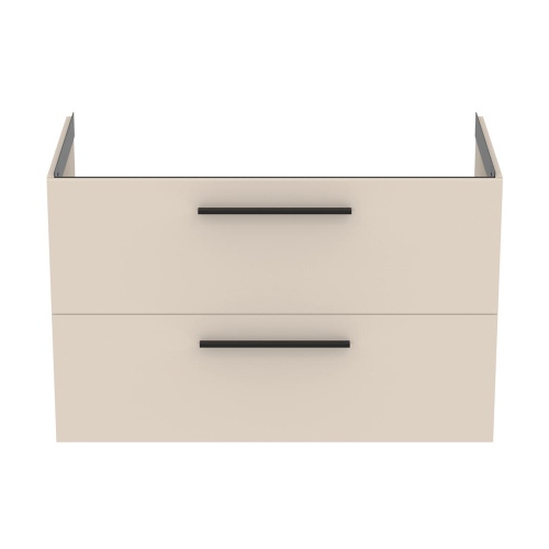 Immagine di Ideal Standard I.LIFE B mobile sottolavabo L.100 H.63 P.50.5 cm, con 2 cassetti esterni, interno colore antracite, colore sabbia finitura opaco T5276NF