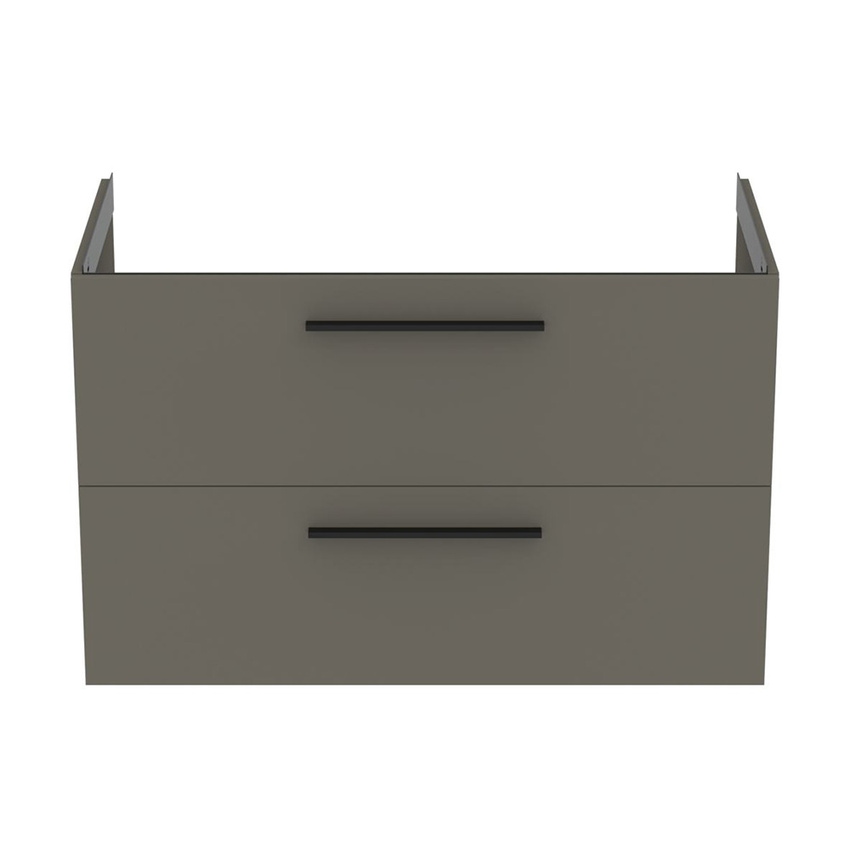 Immagine di Ideal Standard I.LIFE B mobile sottolavabo L.100 H.63 P.50.5 cm, con 2 cassetti esterni, interno colore antracite, colore grigio quarzo finitura opaco T5276NG