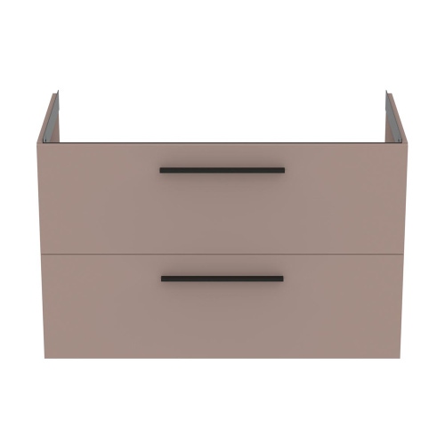 Immagine di Ideal Standard I.LIFE B mobile sottolavabo L.100 H.63 P.50.5 cm, con 2 cassetti esterni, interno colore antracite, colore greige finitura opaco T5276NH